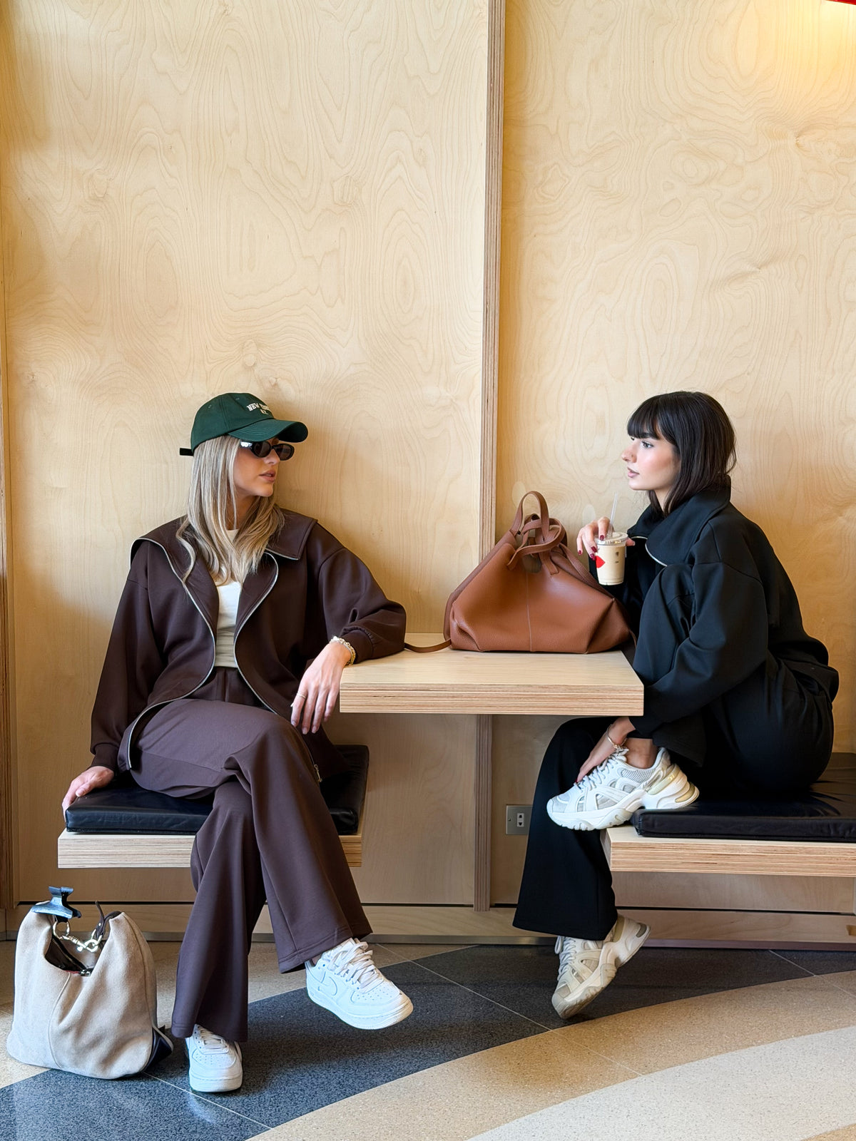 Zip-up jacket tracksuit - Brown