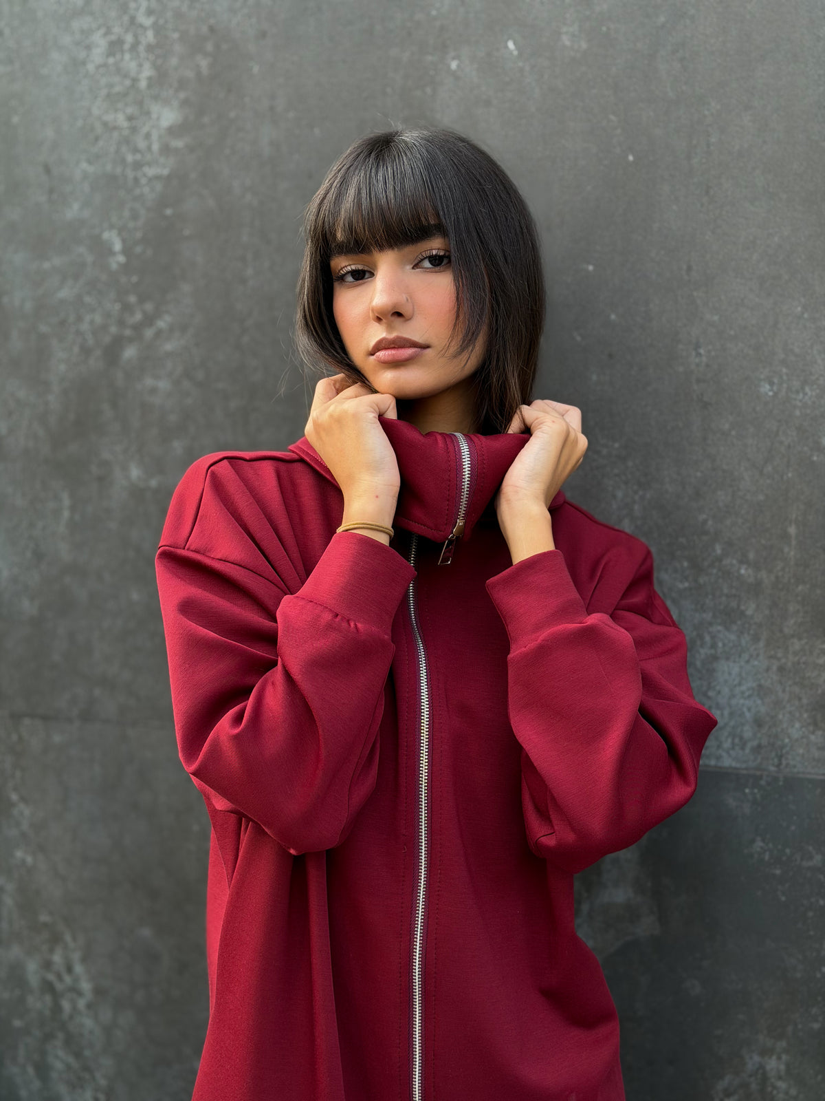 Zip-up jacket tracksuit - Burgundy