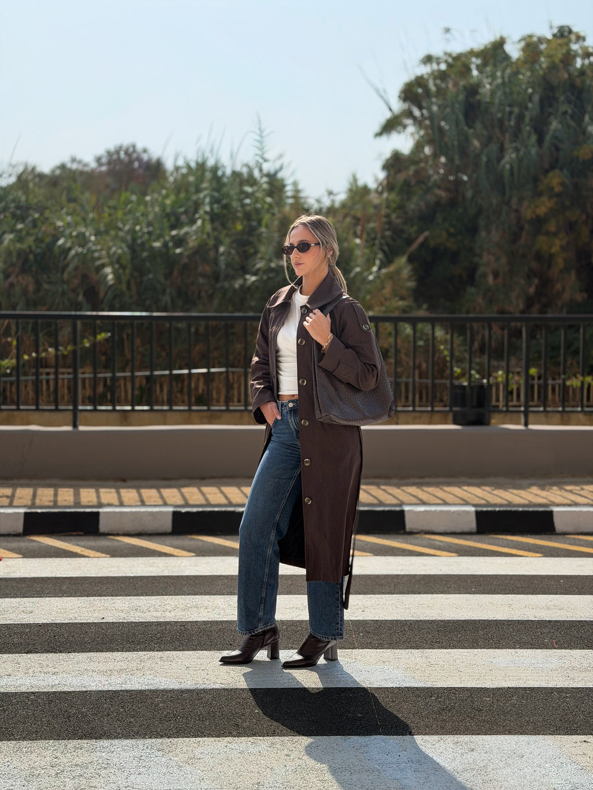 Midi trench coat - Brown