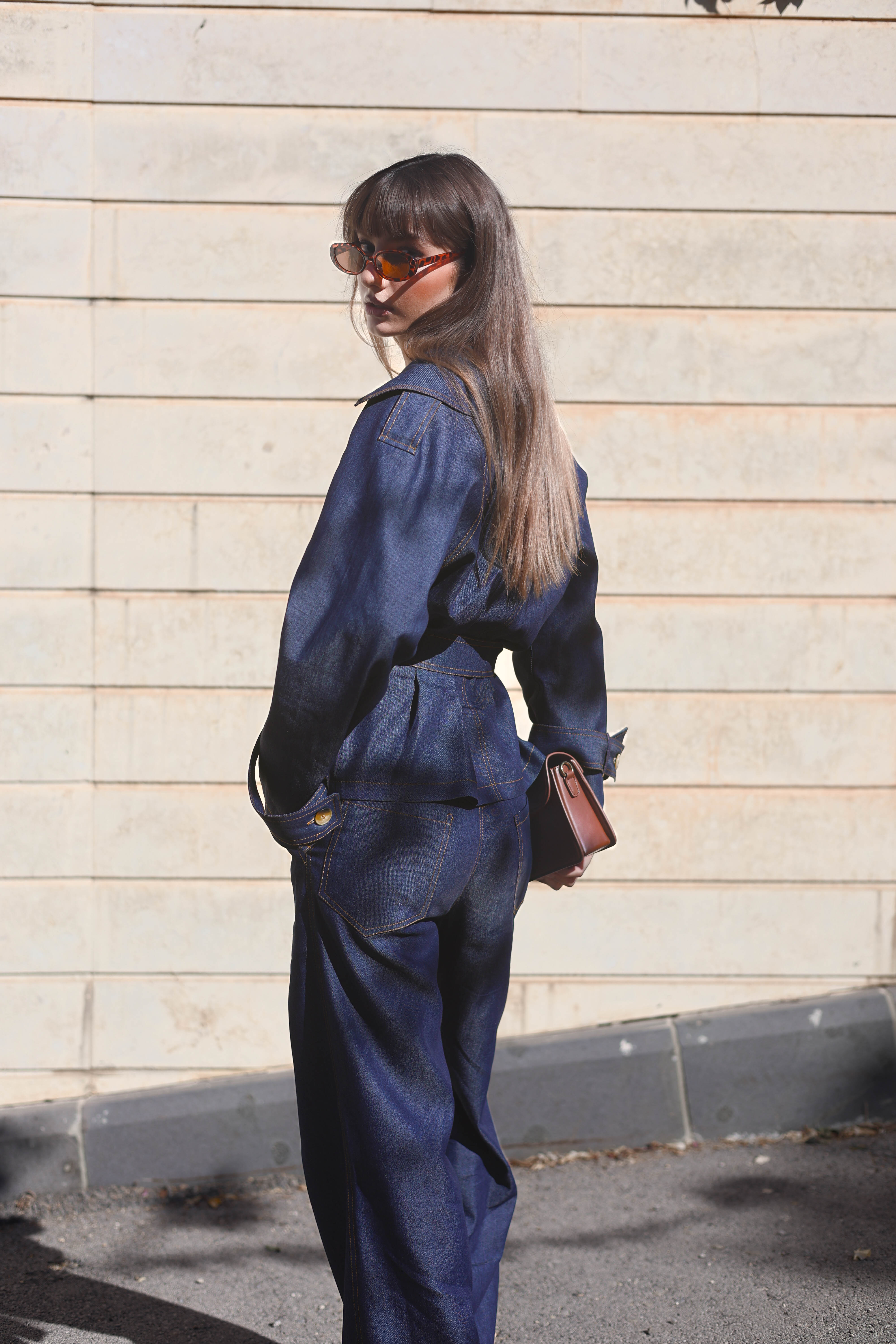 Denim suit