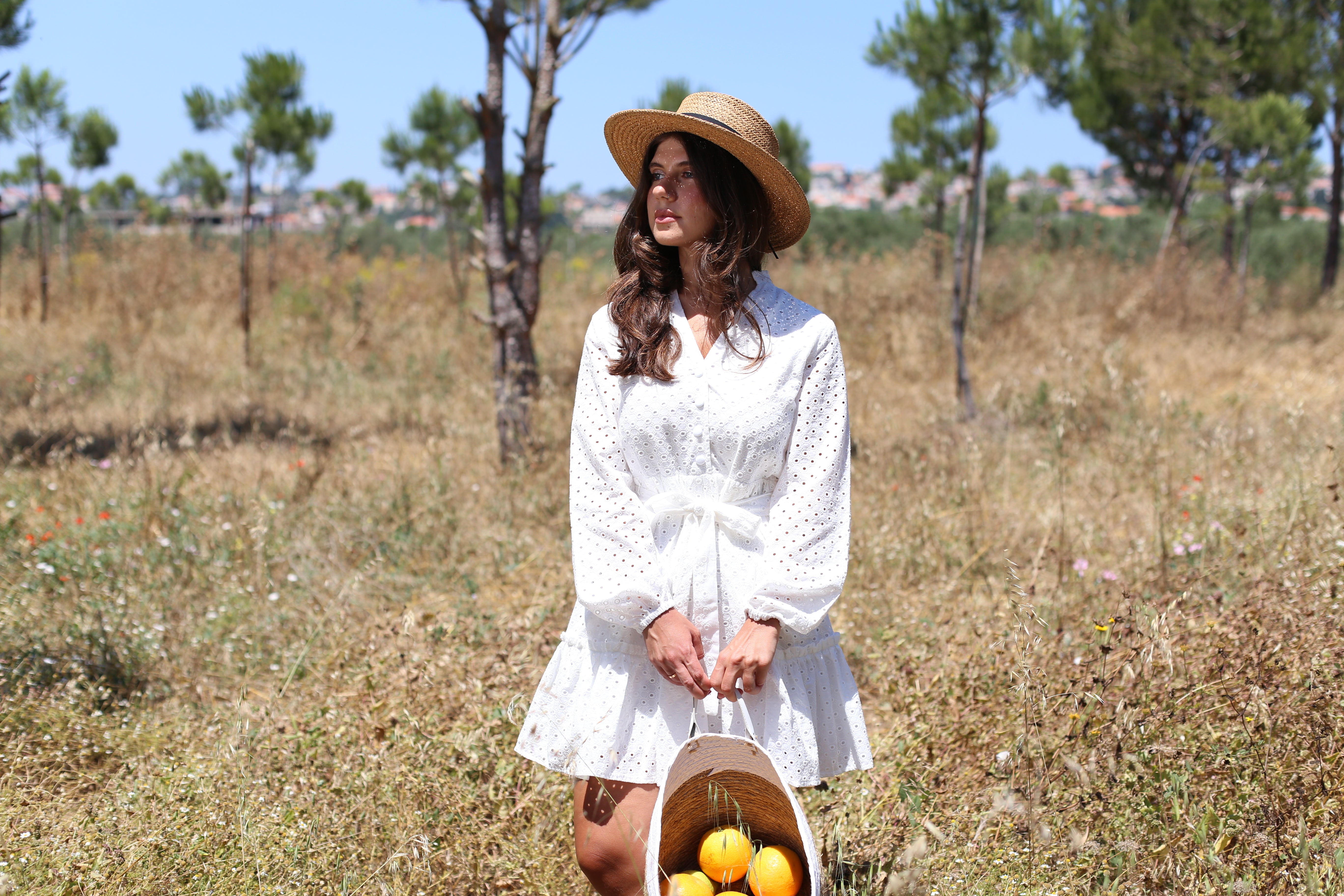 Short Embroidery Dress - White