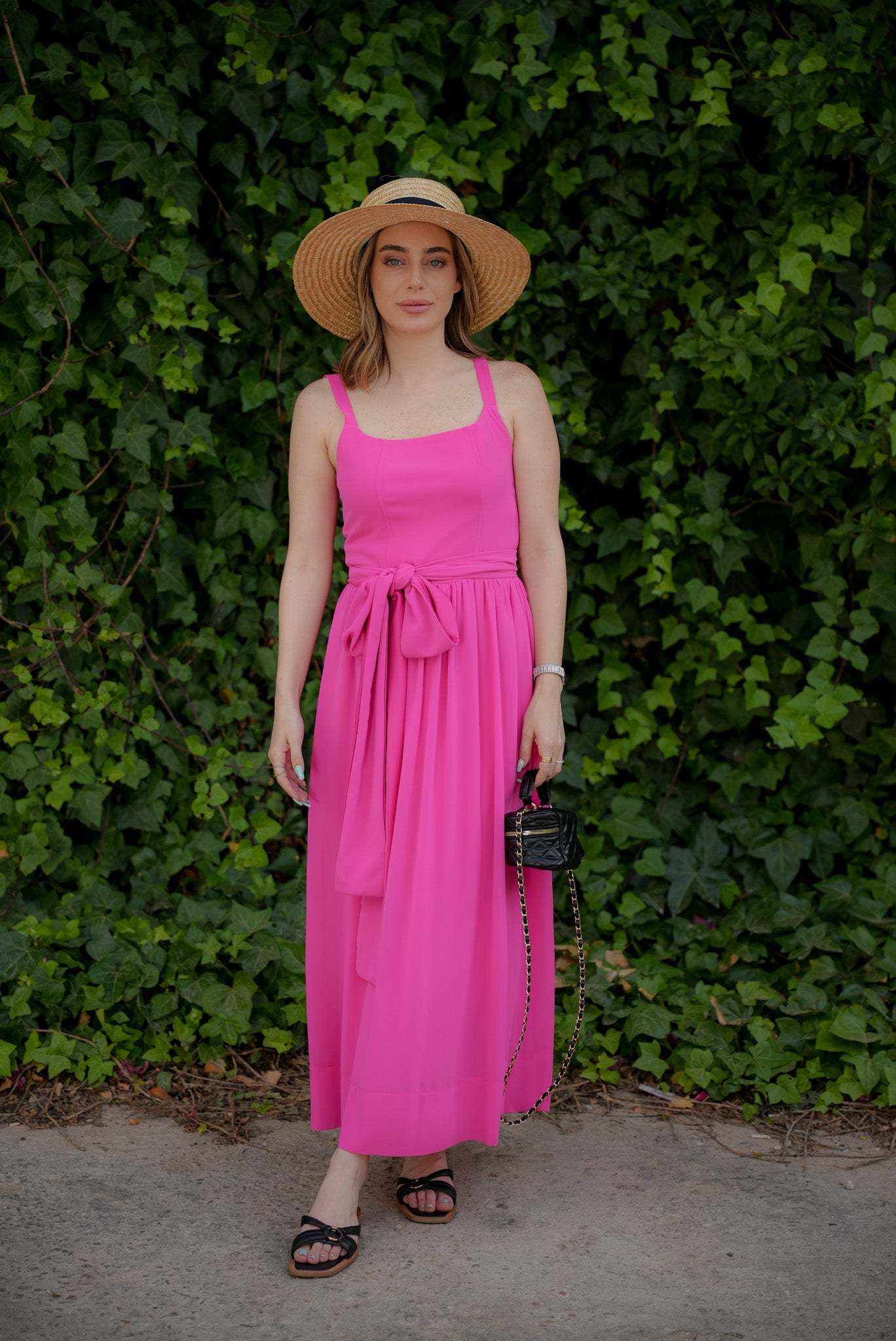 Flowy Midi Dress - Fuchsia Flowy Midi Dress - Fuchsia