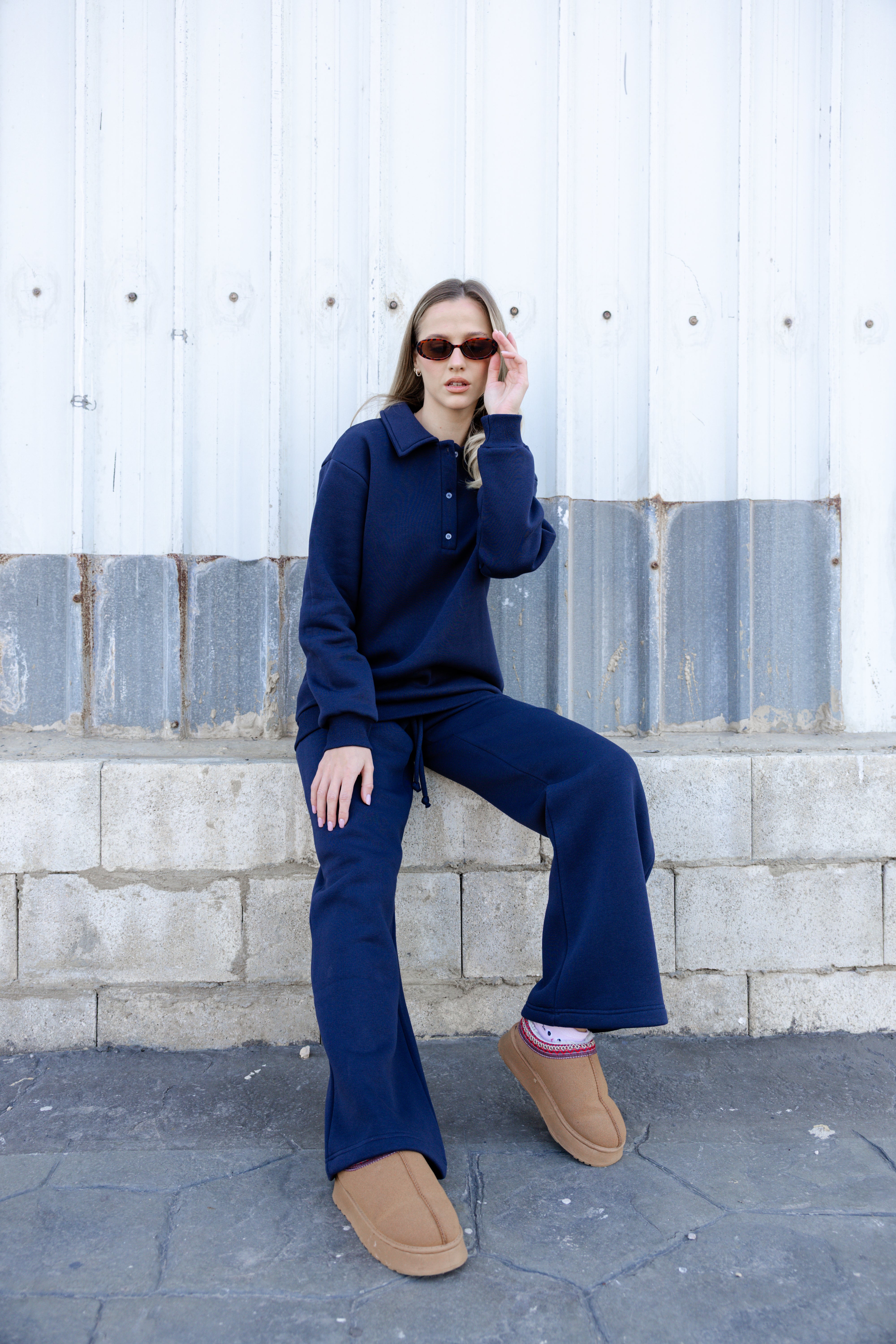 Polo sweatshirt Tracksuit - Navy Blue