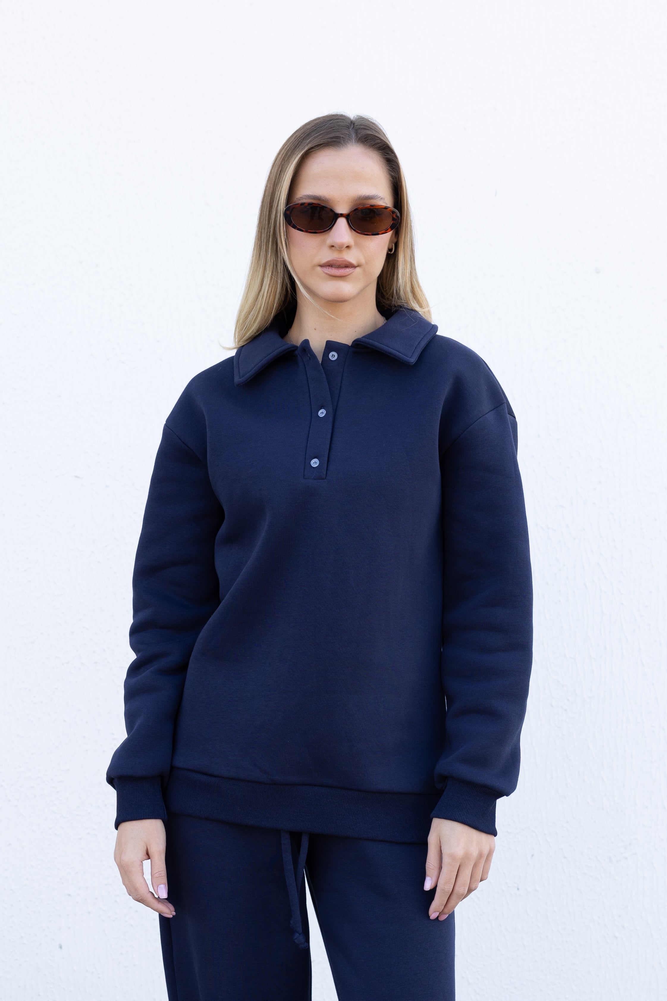 Polo sweatshirt Tracksuit - Navy Blue