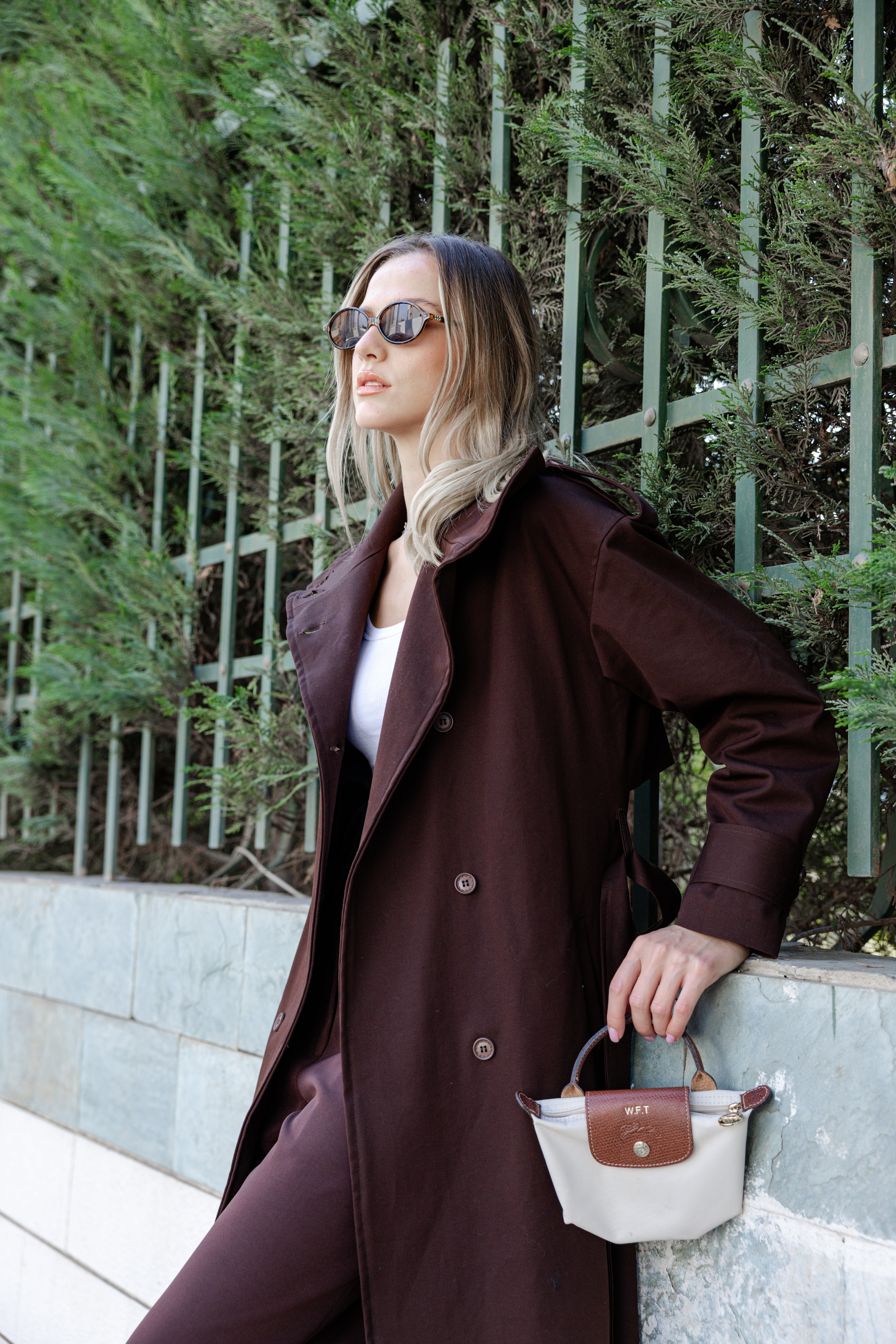 Long Trench Coat - Brown