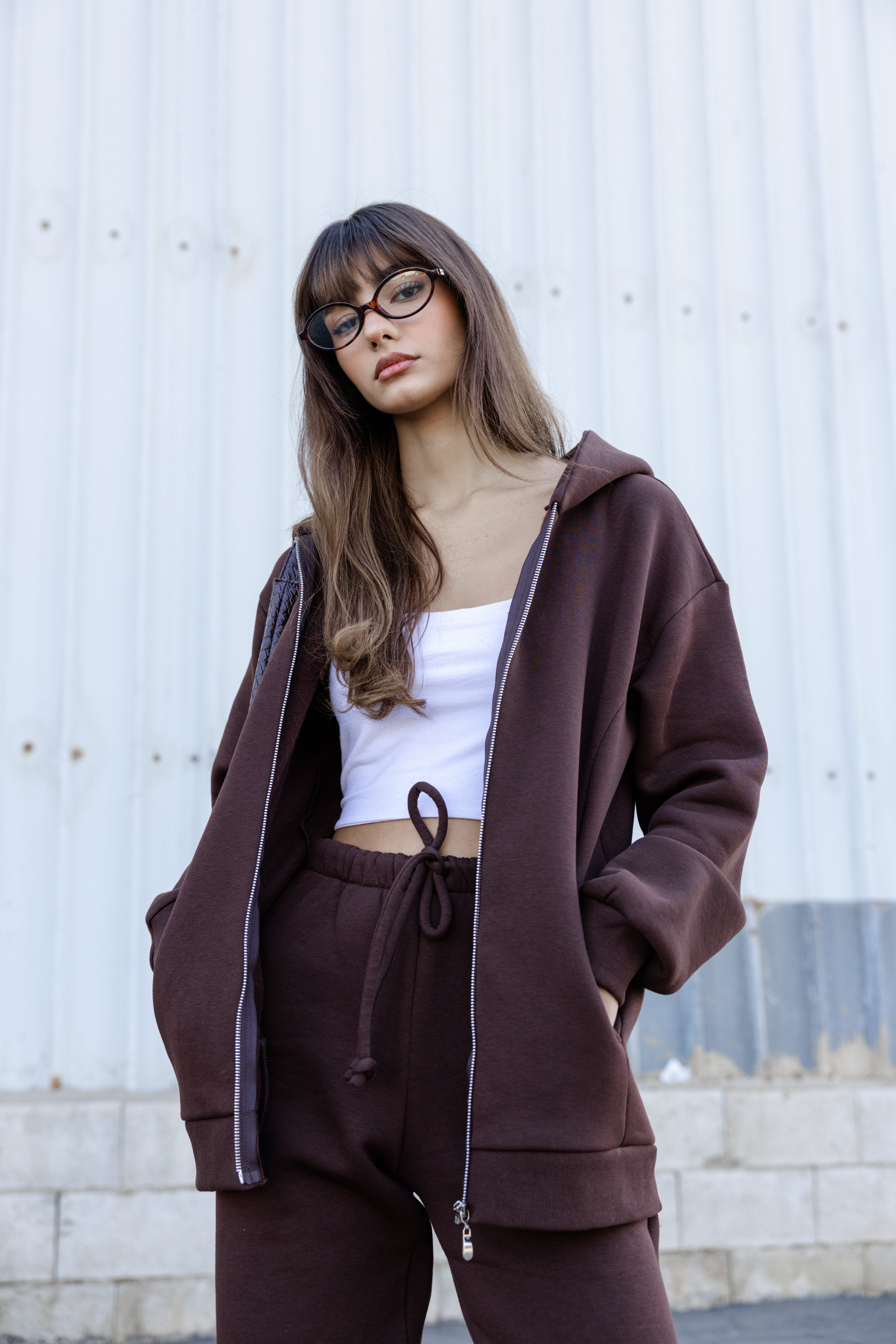 Zip-up hoodie Tracksuit - Brown