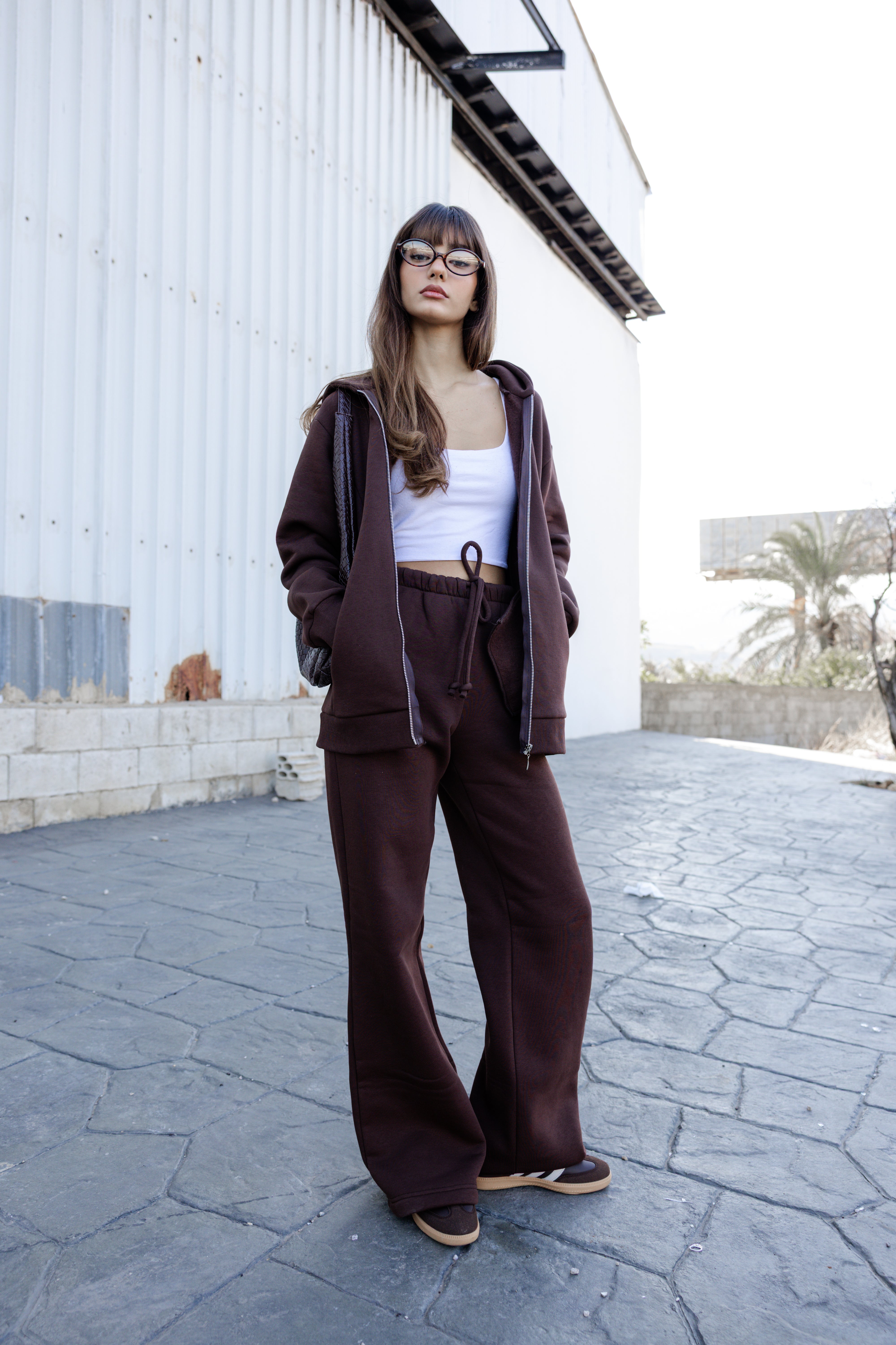 Zip-up hoodie Tracksuit - Brown