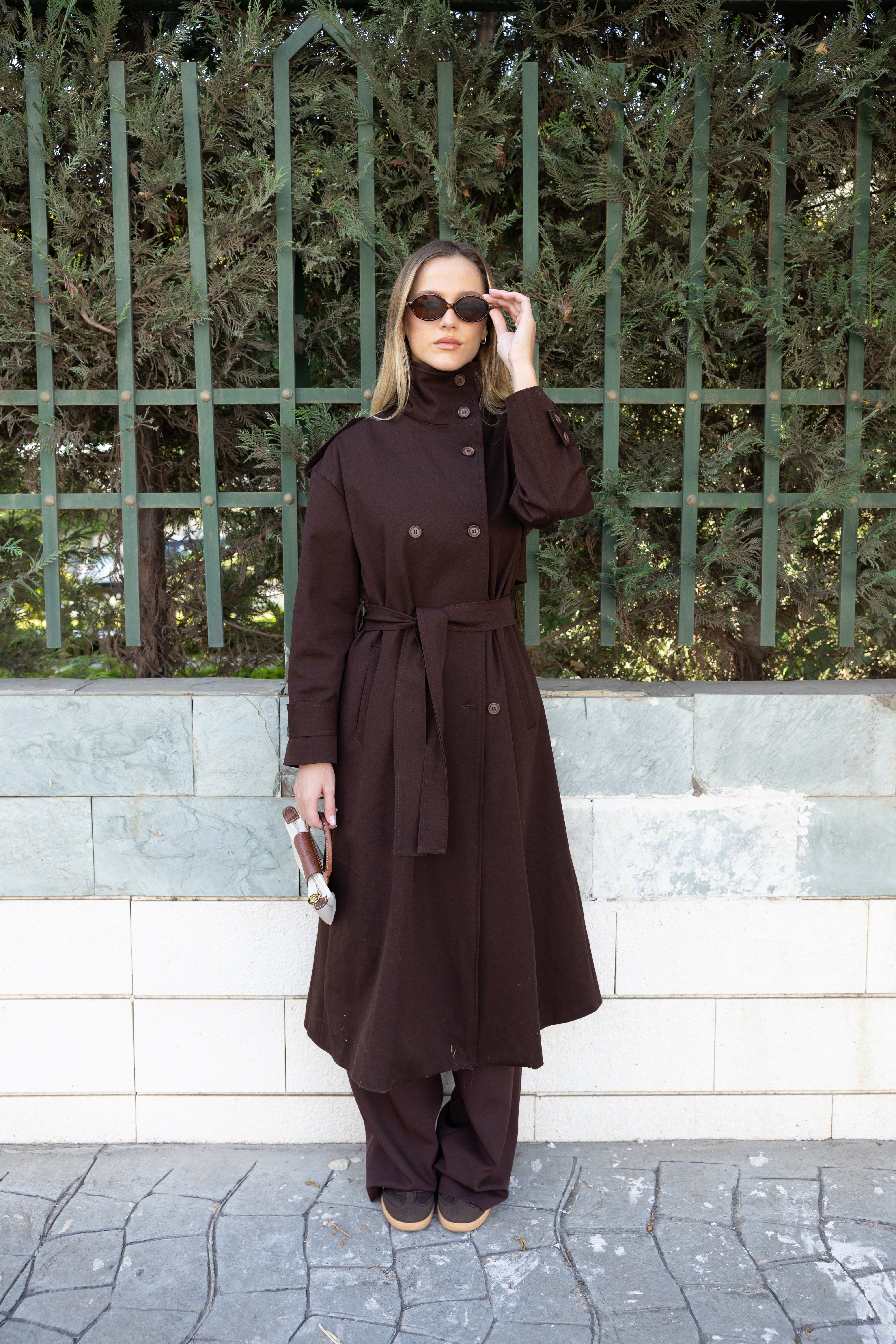 Long Trench Coat - Brown