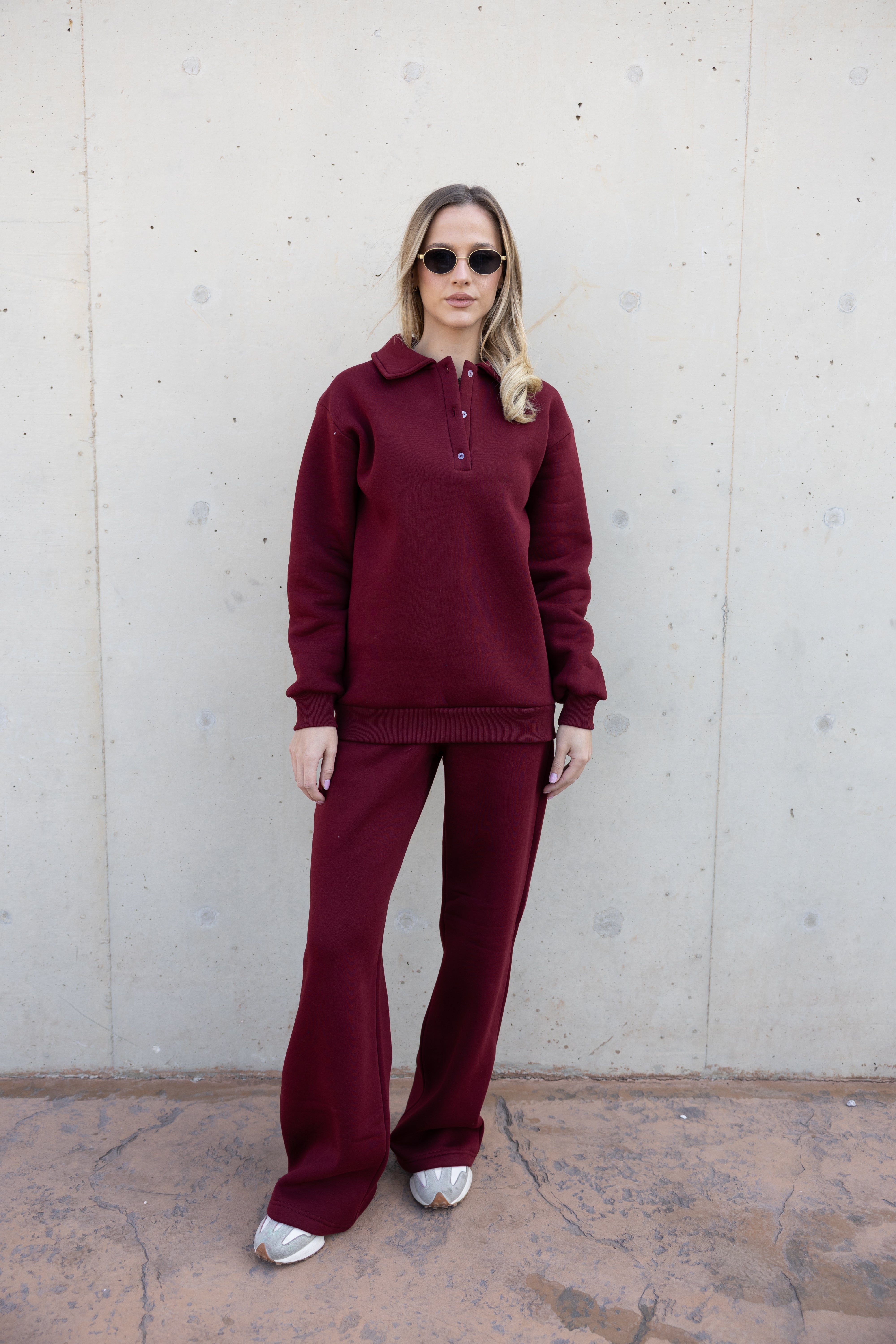 Polo sweatshirt Tracksuit - Burgundy