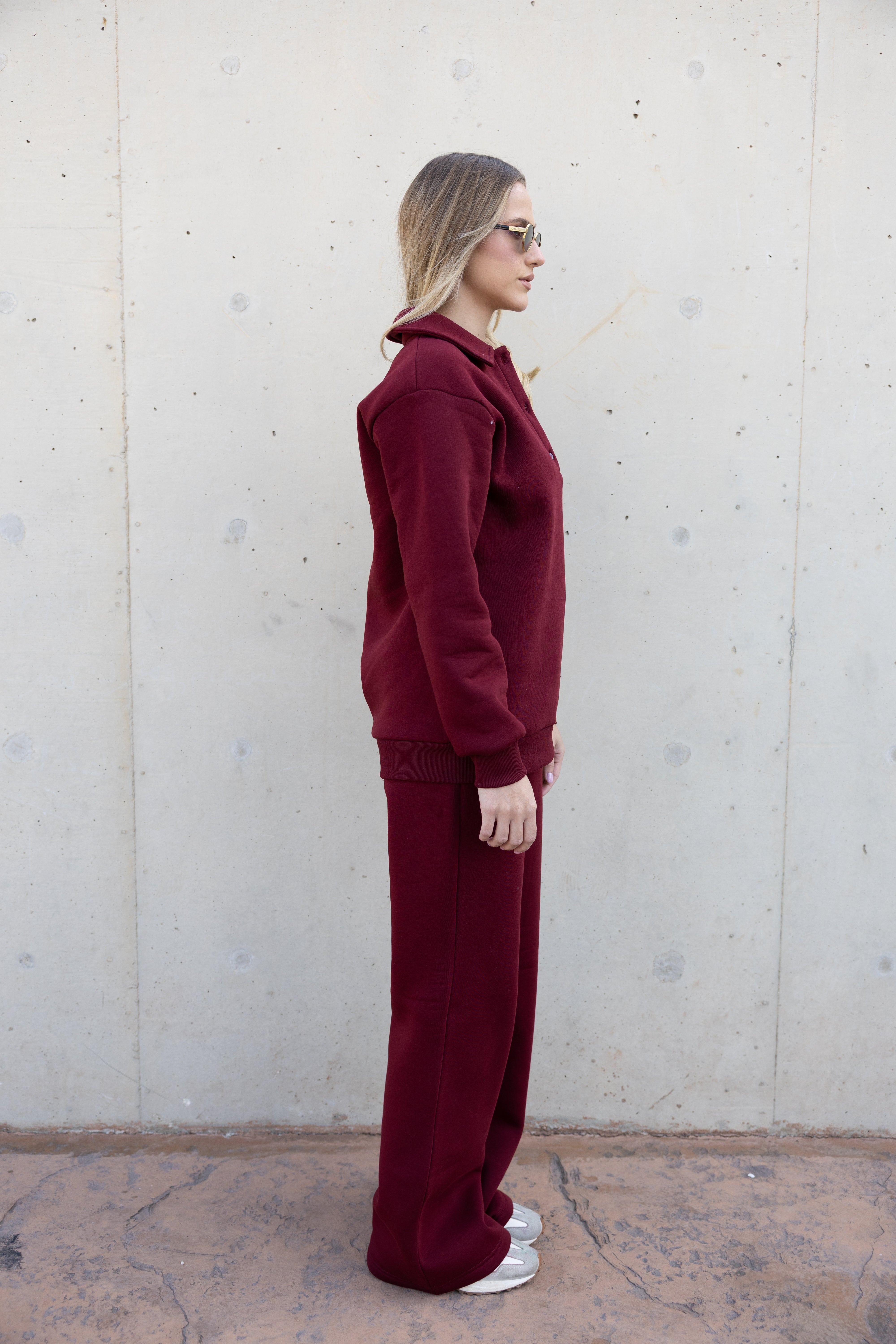 Polo sweatshirt Tracksuit - Burgundy