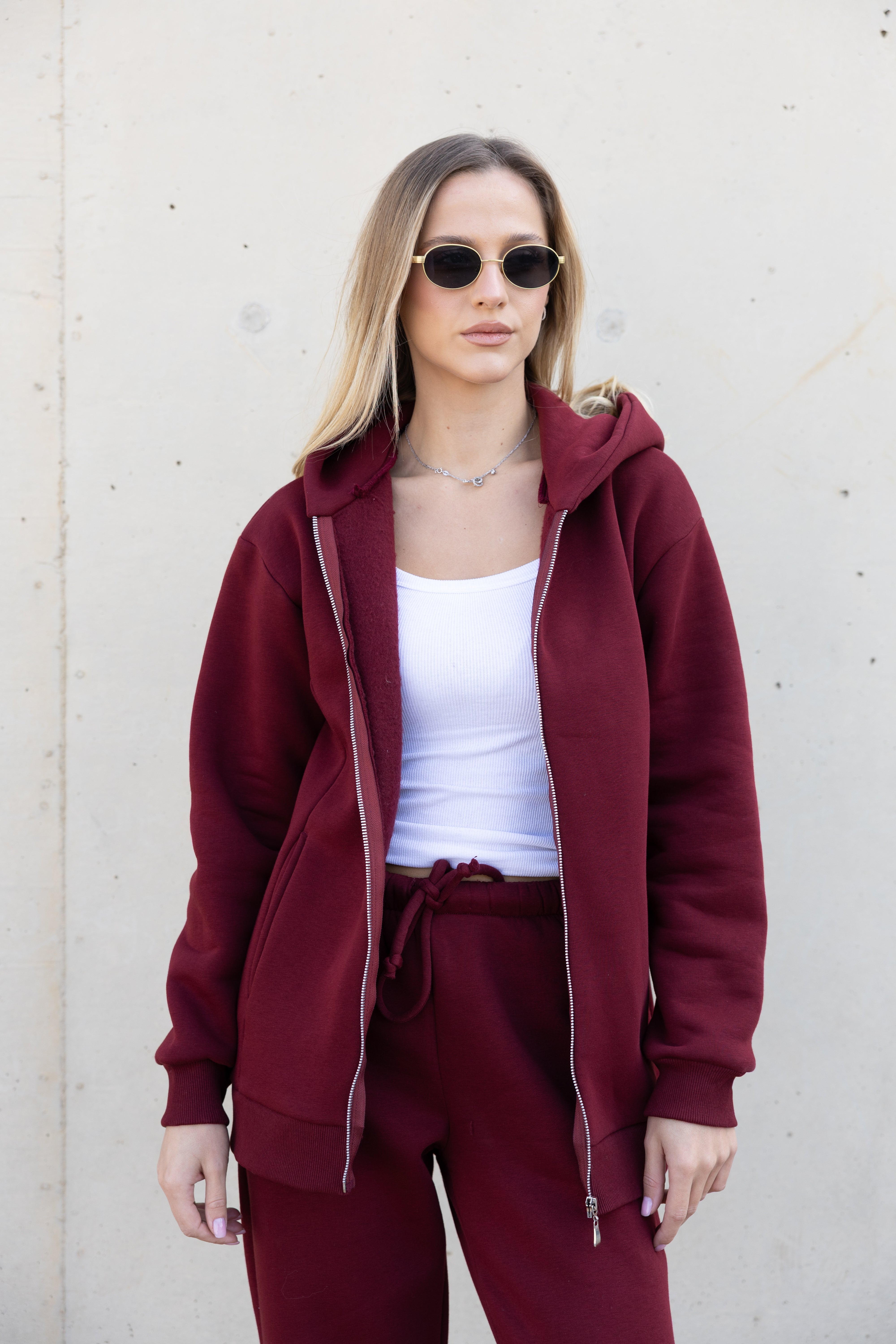 Zip-up hoodie Tracksuit - Burgundy