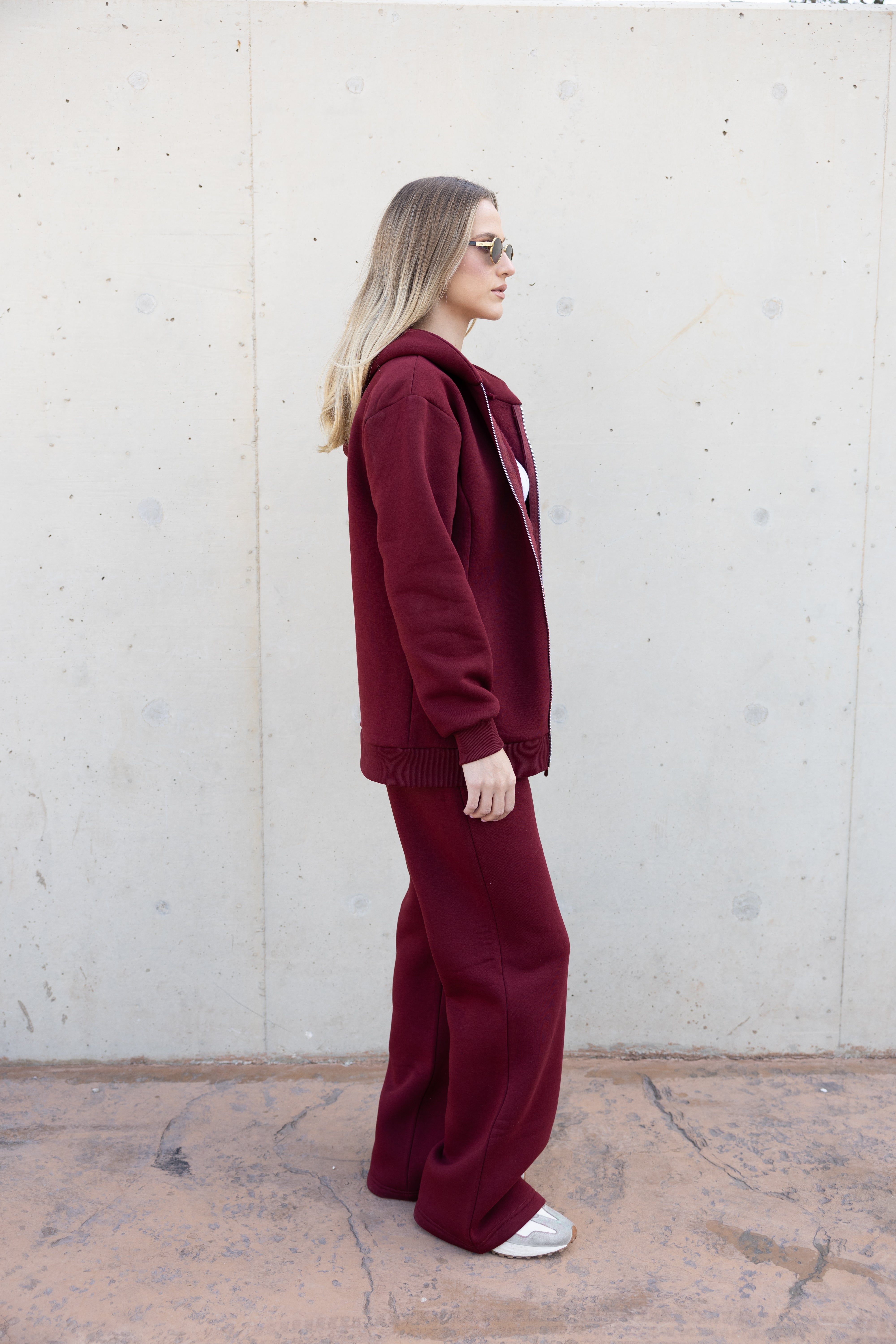 Zip-up hoodie Tracksuit - Burgundy