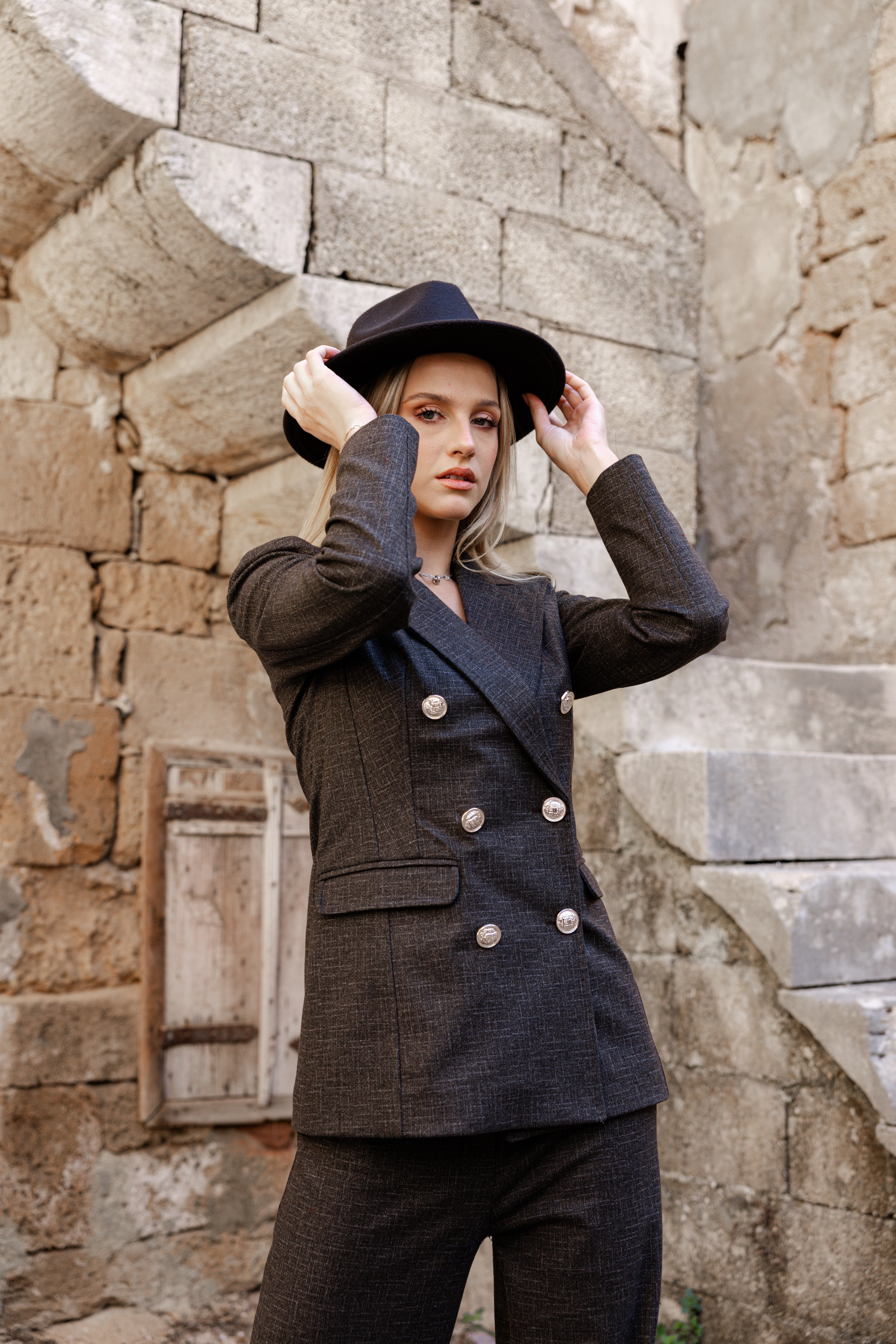 Wool blazer Suit - Brown