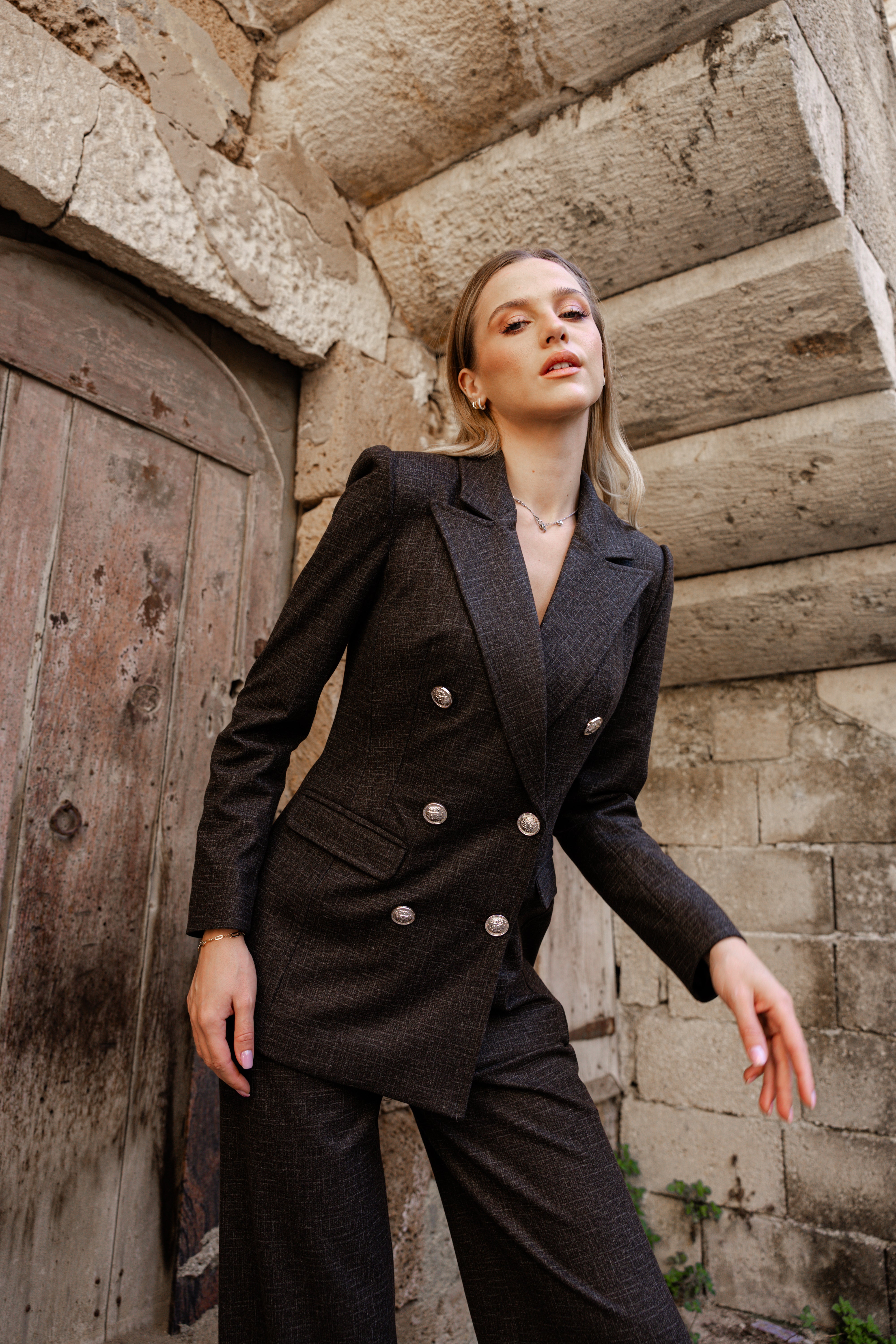 Wool blazer Suit - Brown