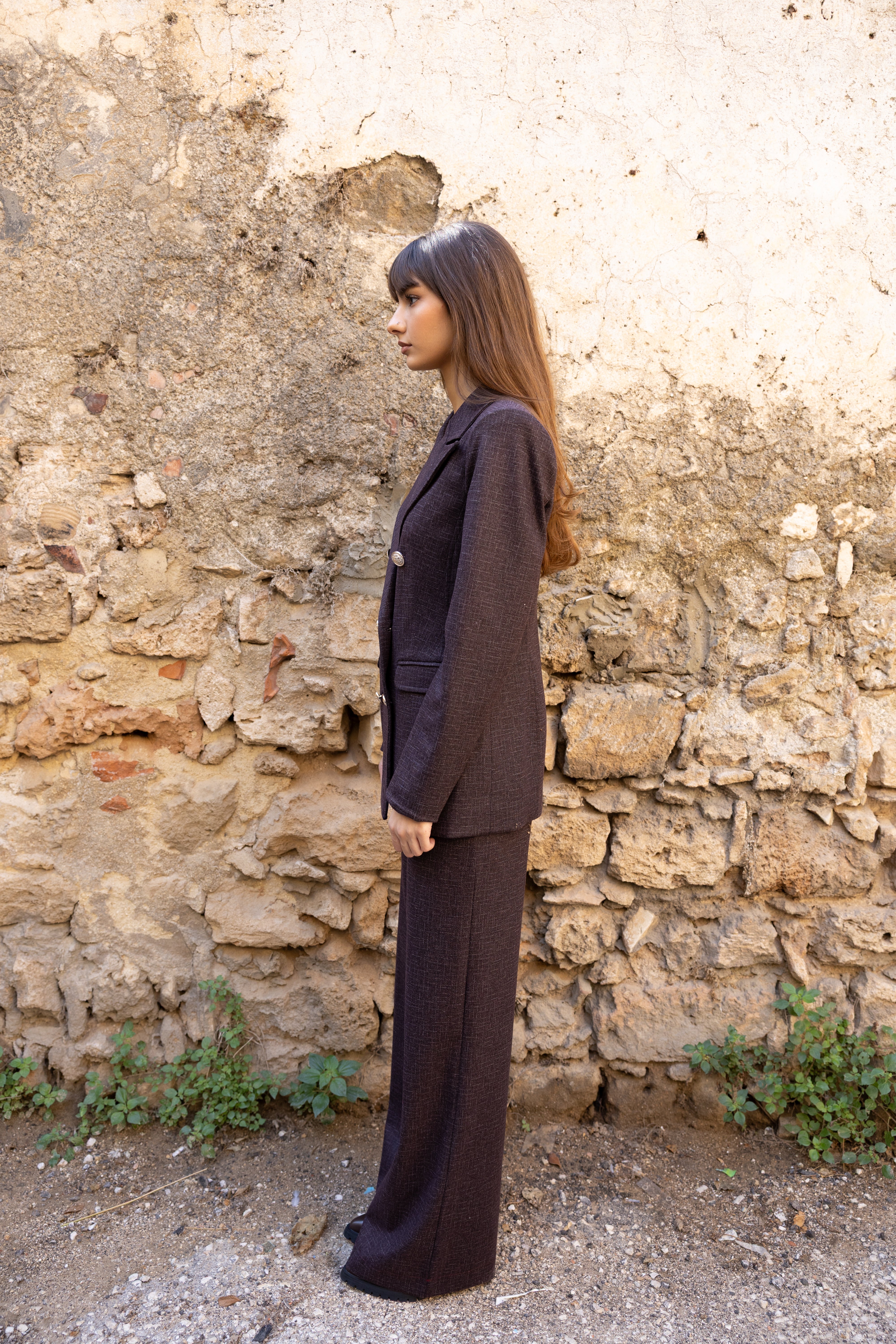 Wool blazer Suit - Burgundy