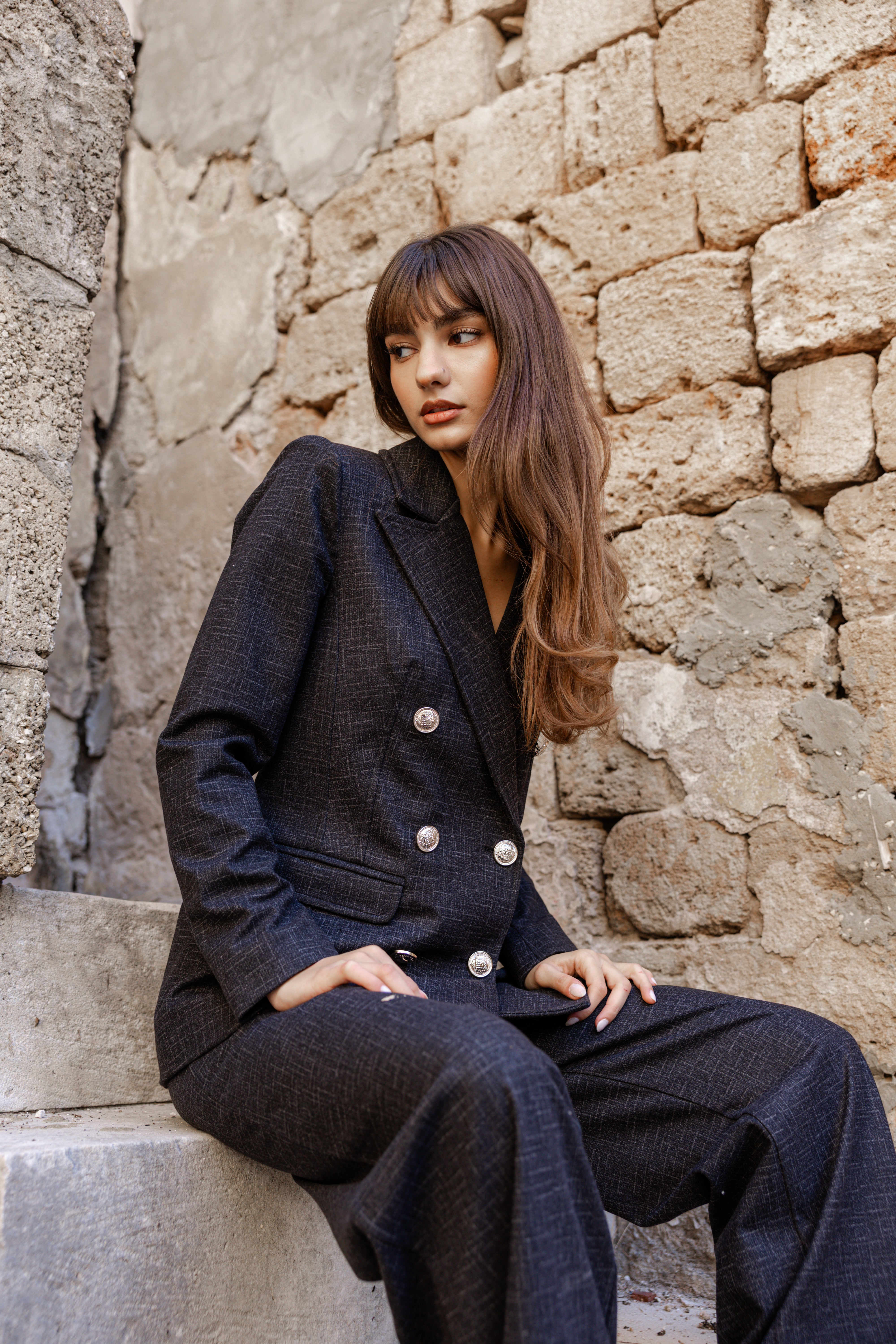 Wool blazer Suit - Grey