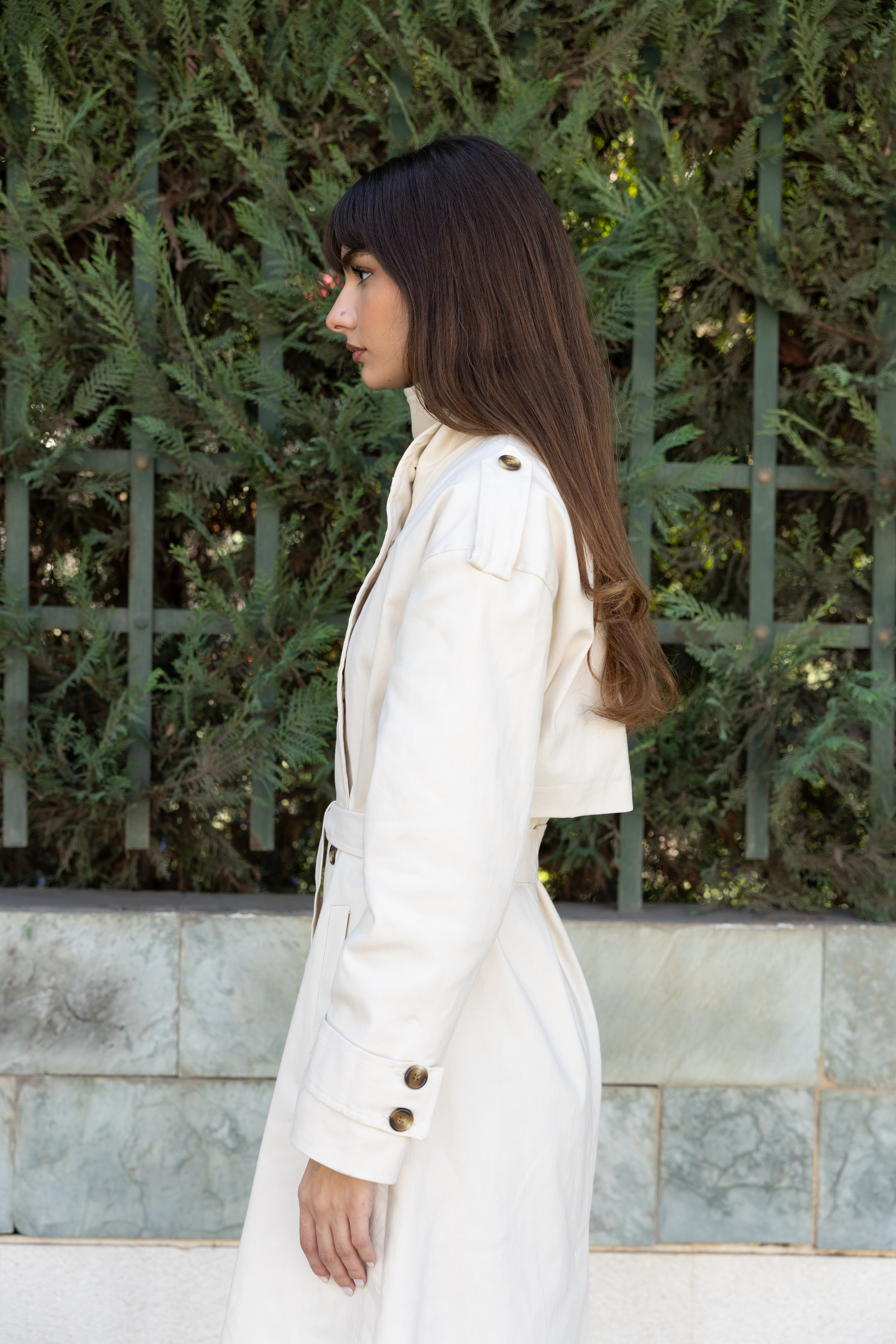 Long Trench Coat - Light Beige