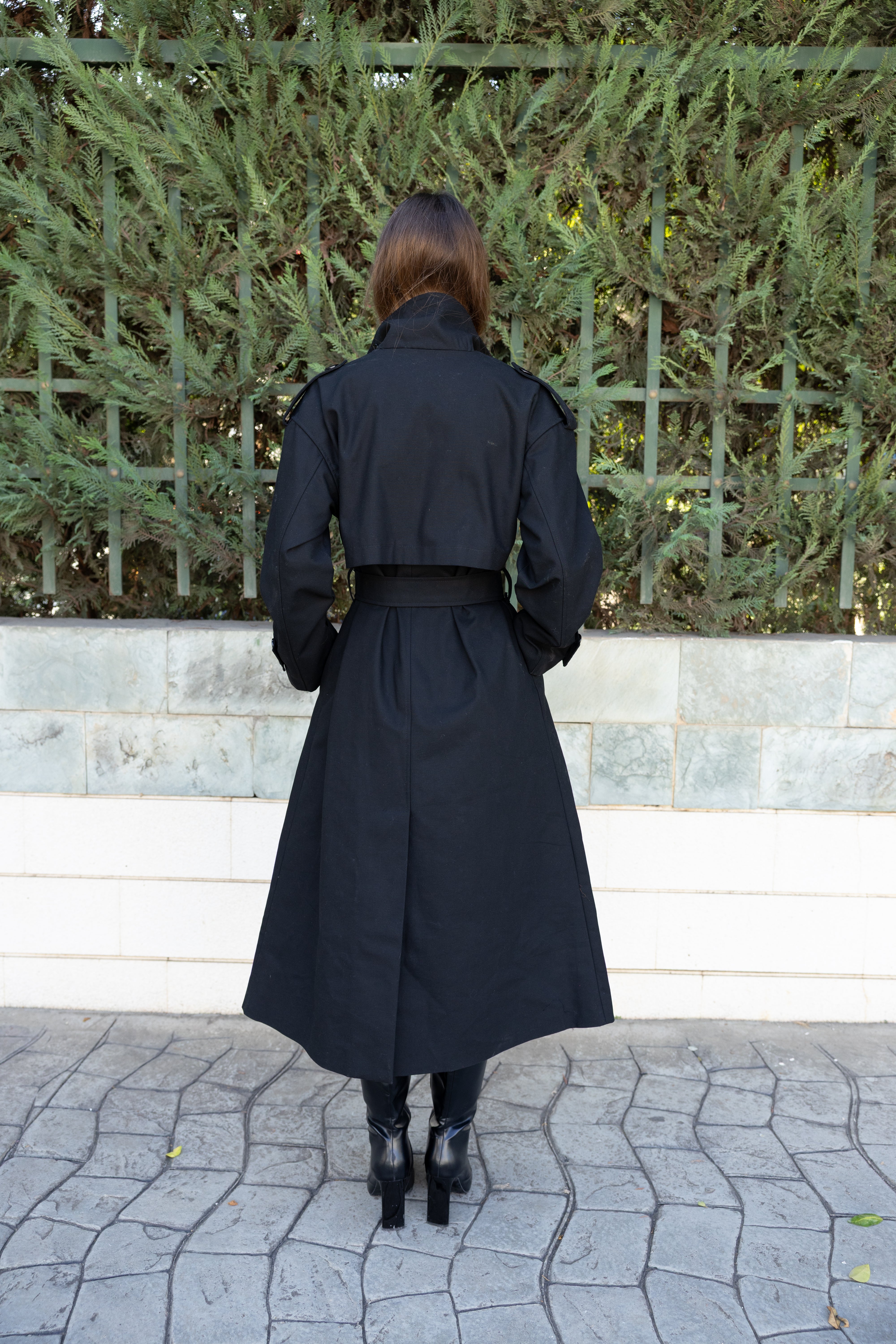 Long Trench Coat - Black