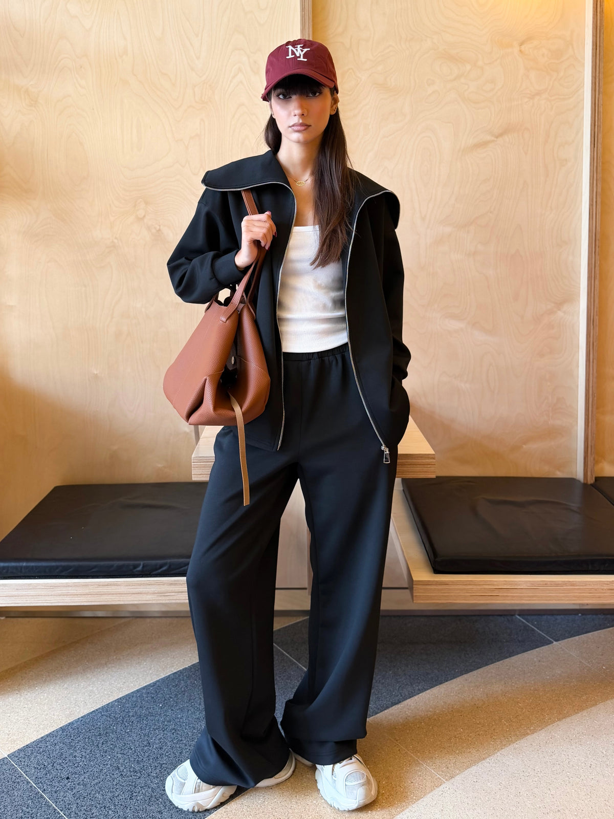 Zip-up jacket tracksuit - Black