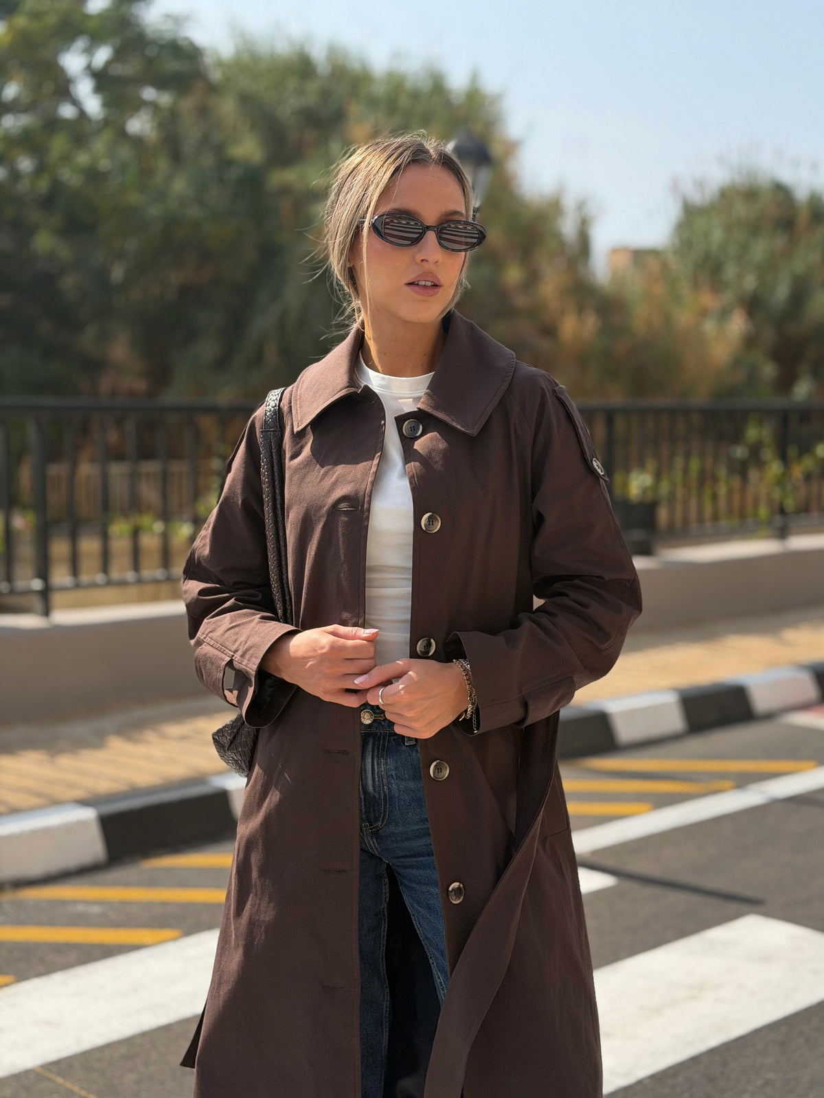 Midi trench coat - Brown