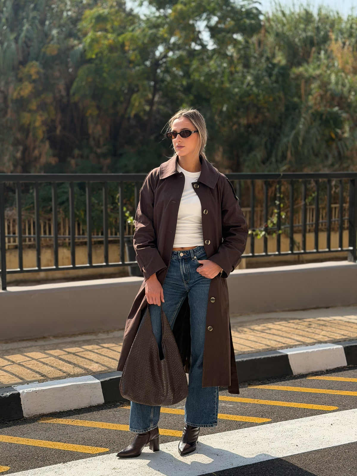 Midi trench coat - Brown
