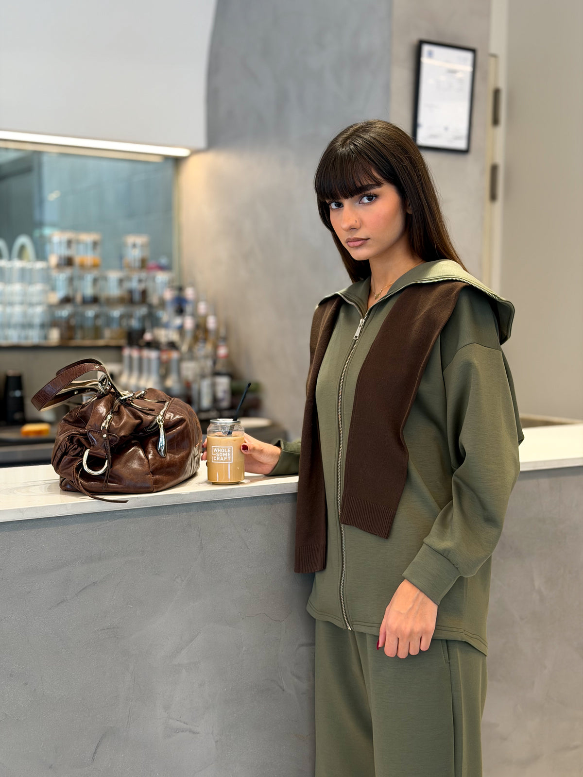 Zip-up jacket tracksuit - Olive green