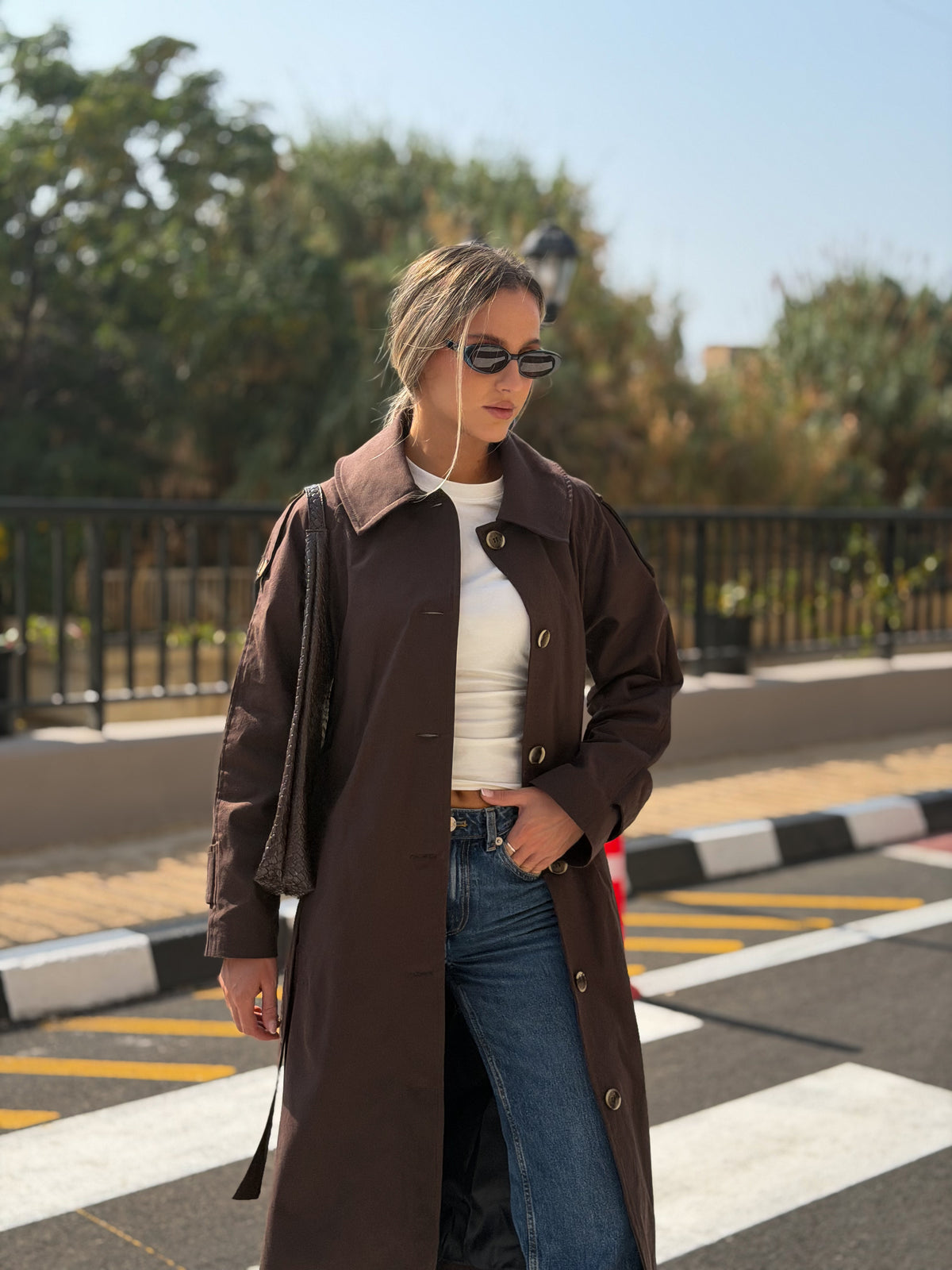 Midi trench coat - Brown