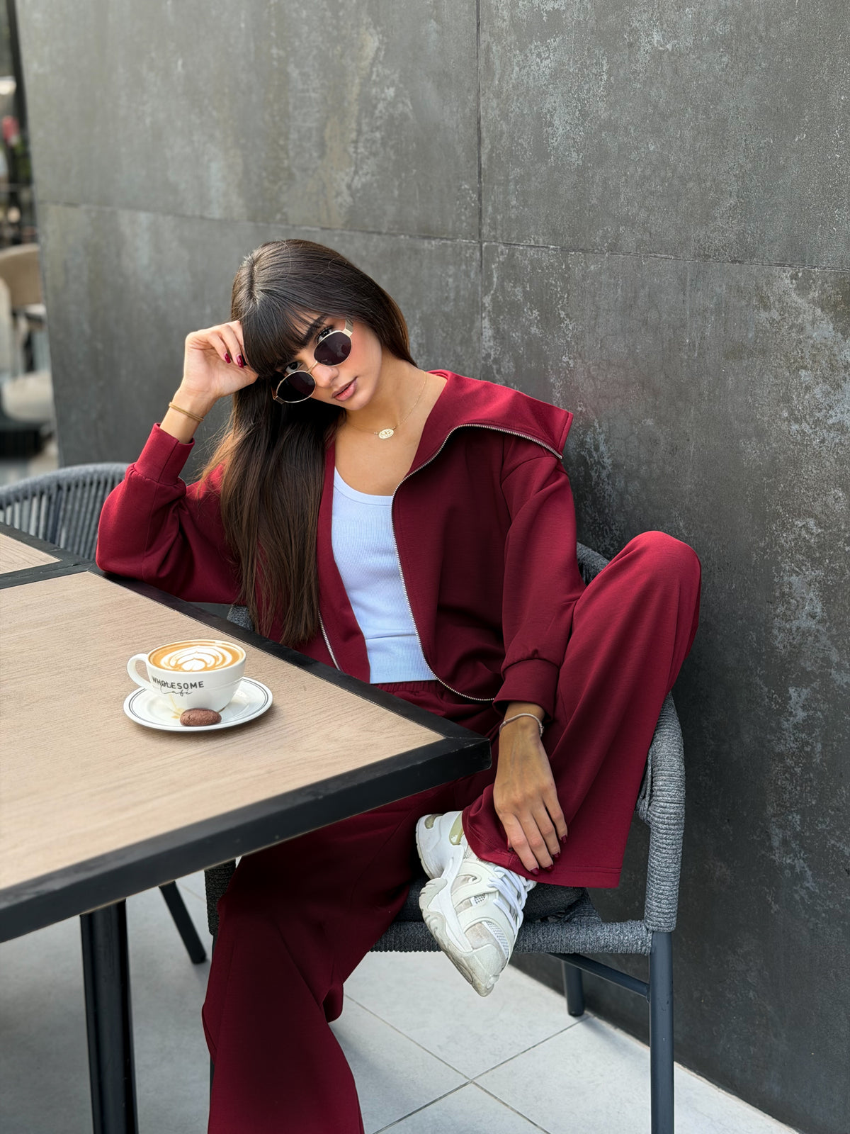 Zip-up jacket tracksuit - Burgundy