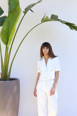 Cropped Blazer Suit - Offwhite