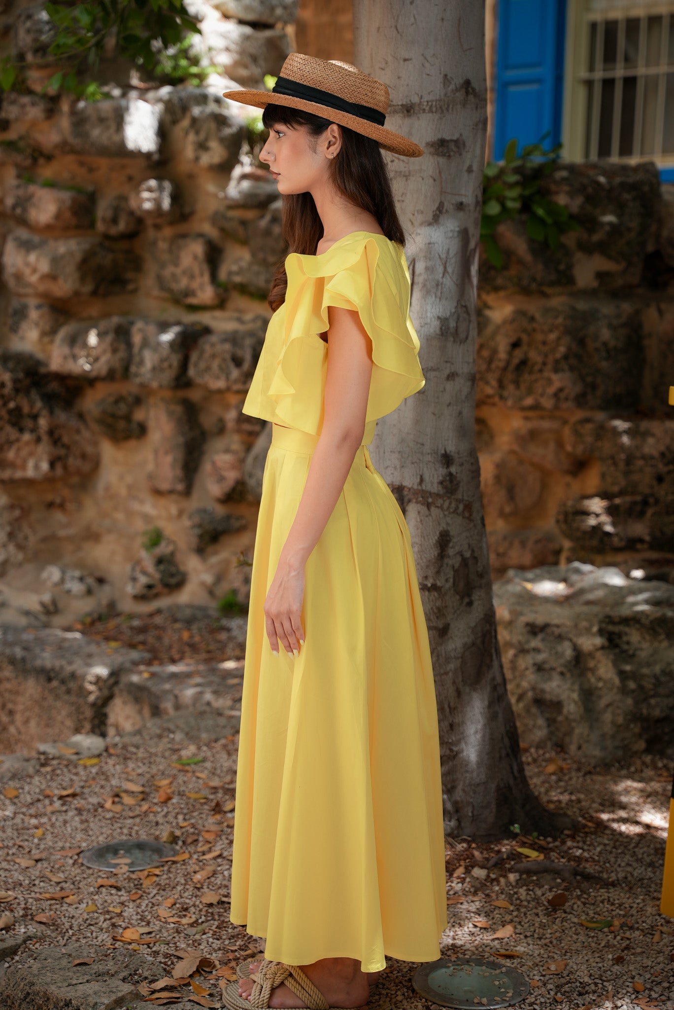 Poplin Ruffle Set - Yellow