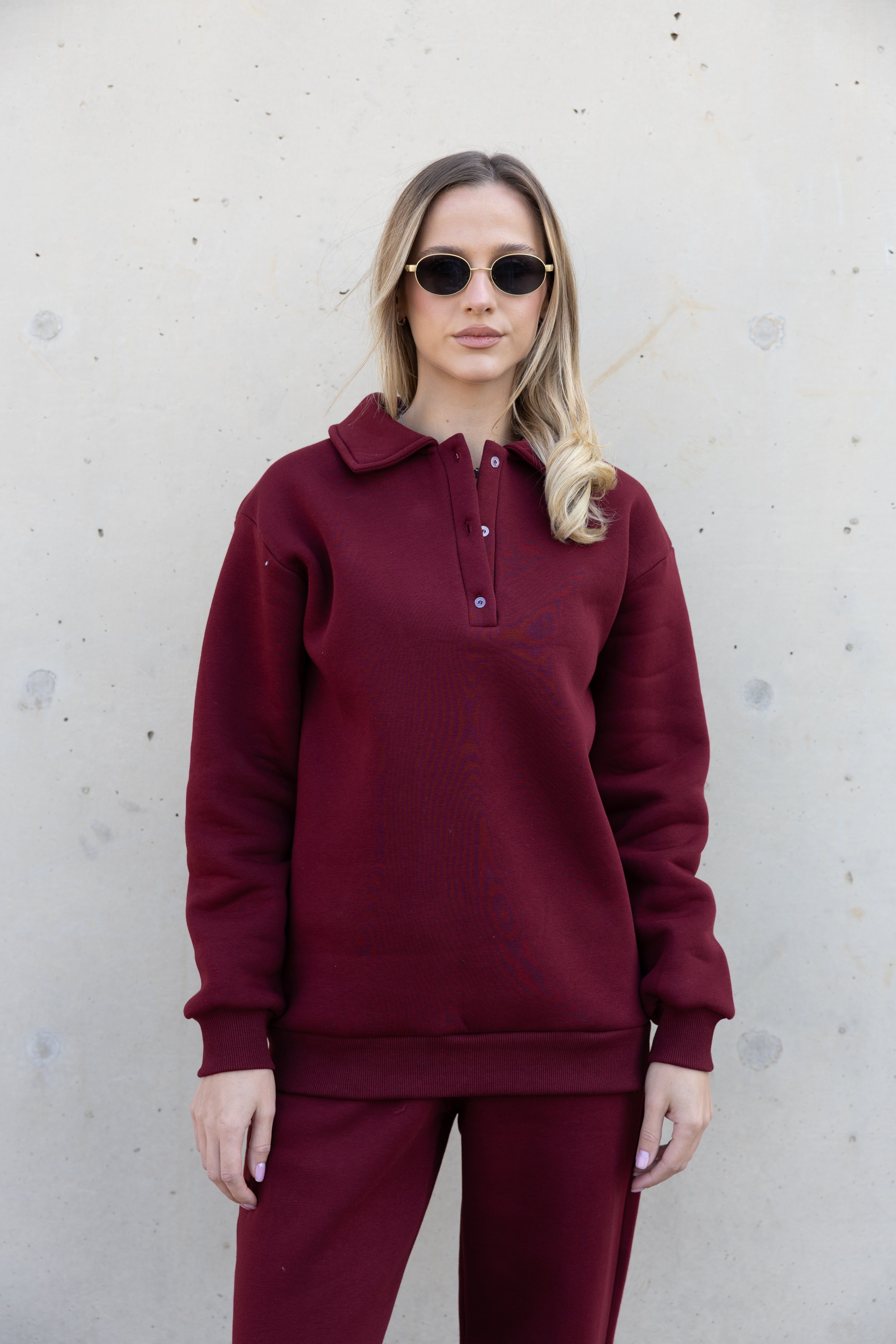 Polo sweatshirt Tracksuit - Burgundy