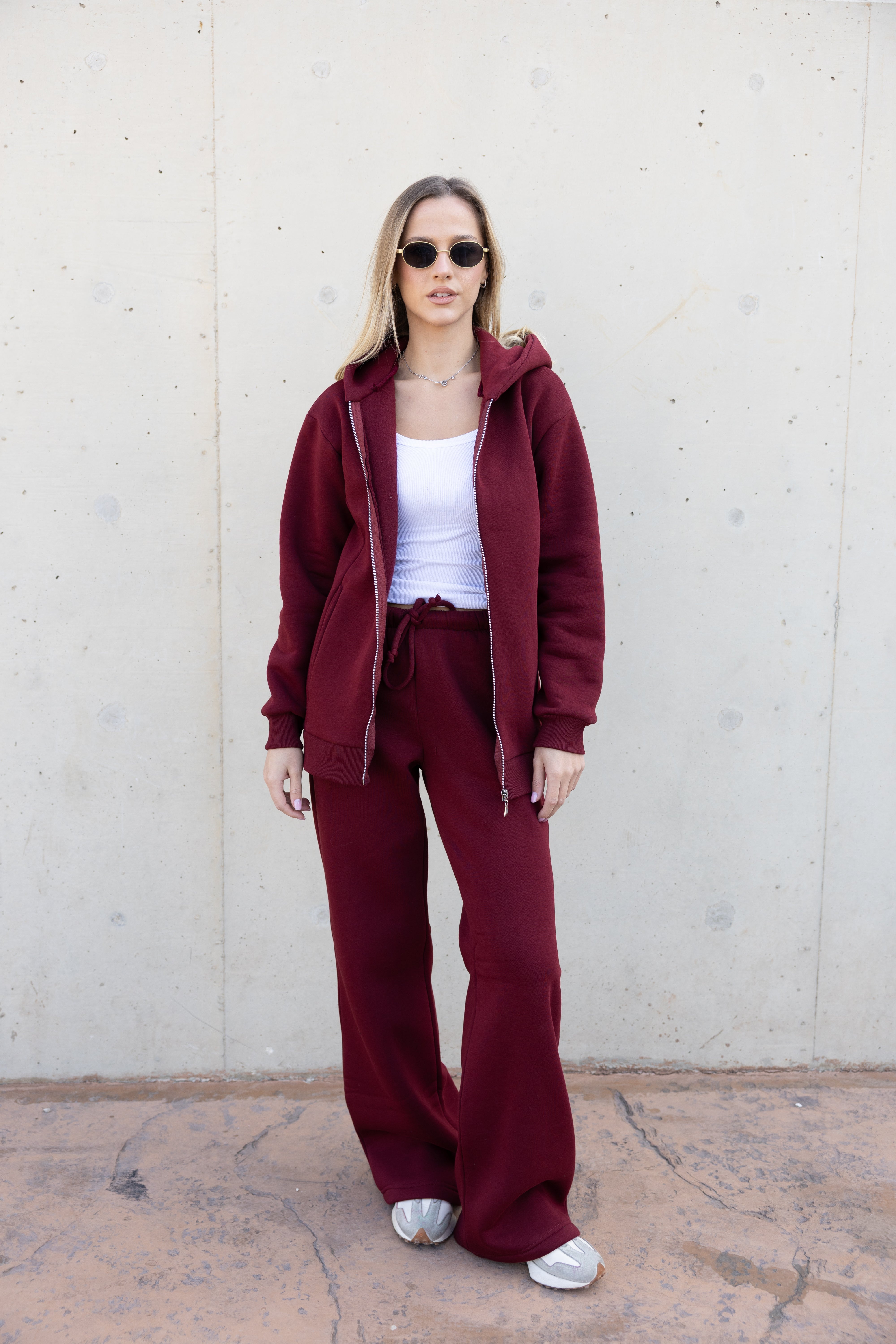 Zip-up hoodie Tracksuit - Burgundy