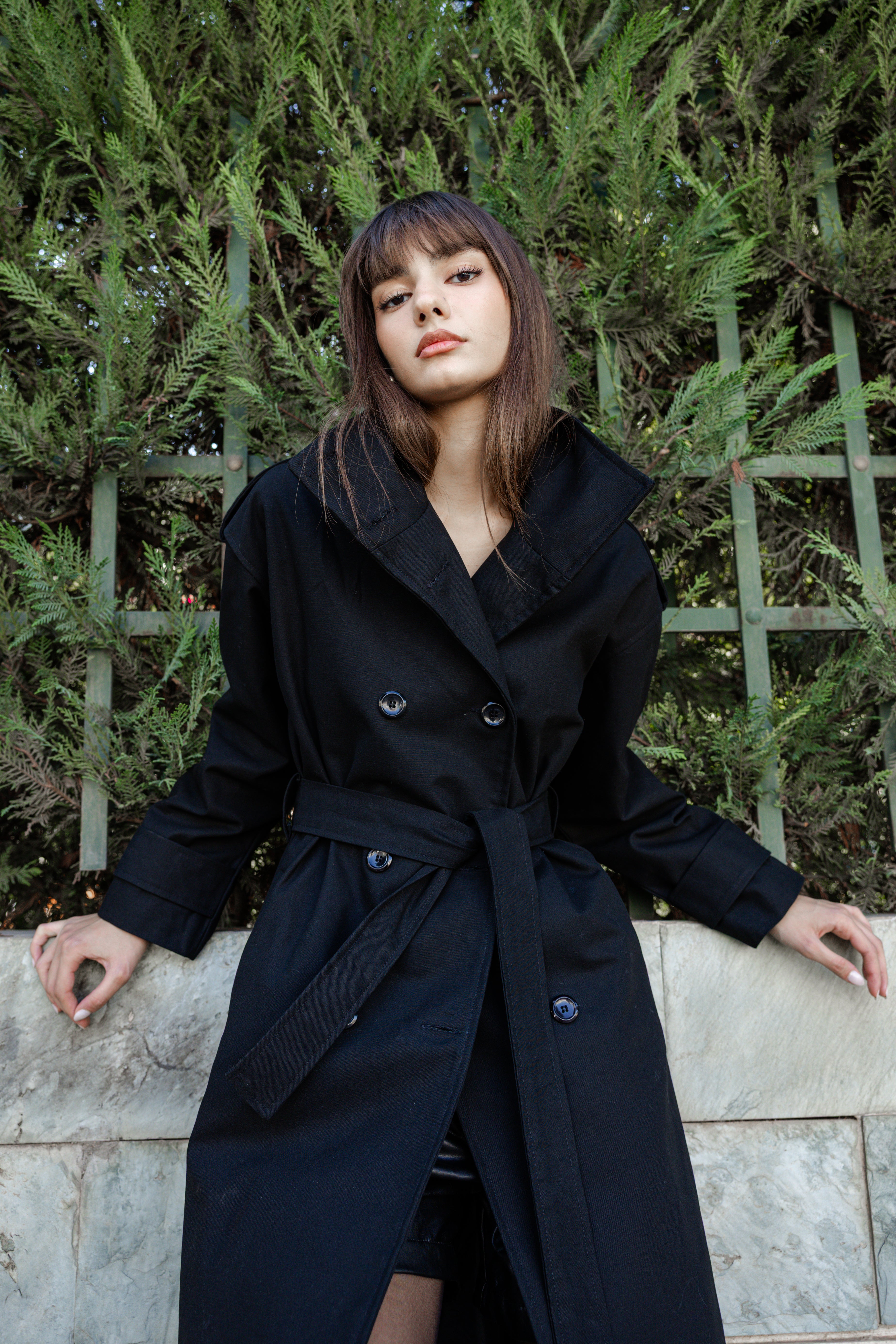 Long Trench Coat - Black