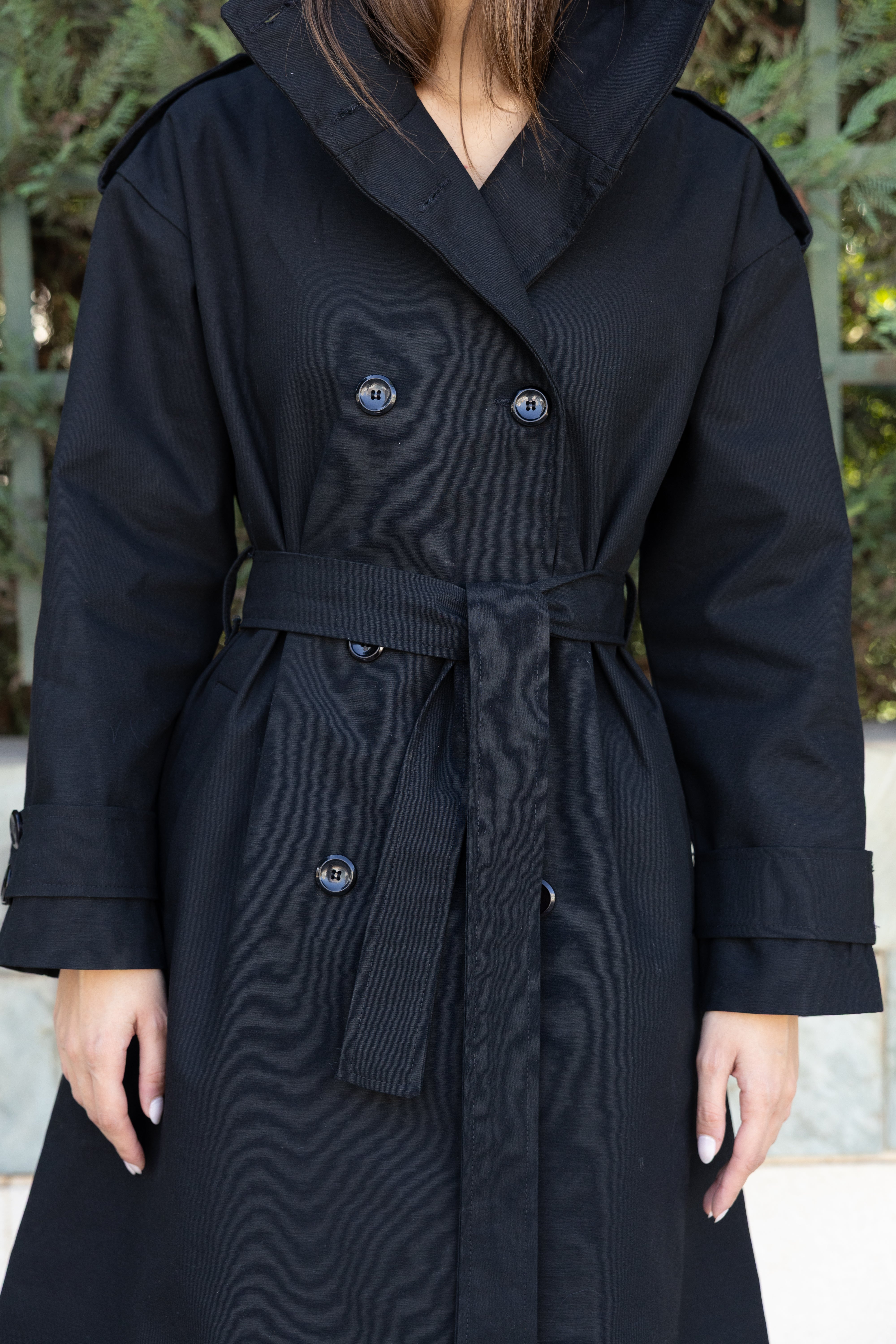Long Trench Coat - Black