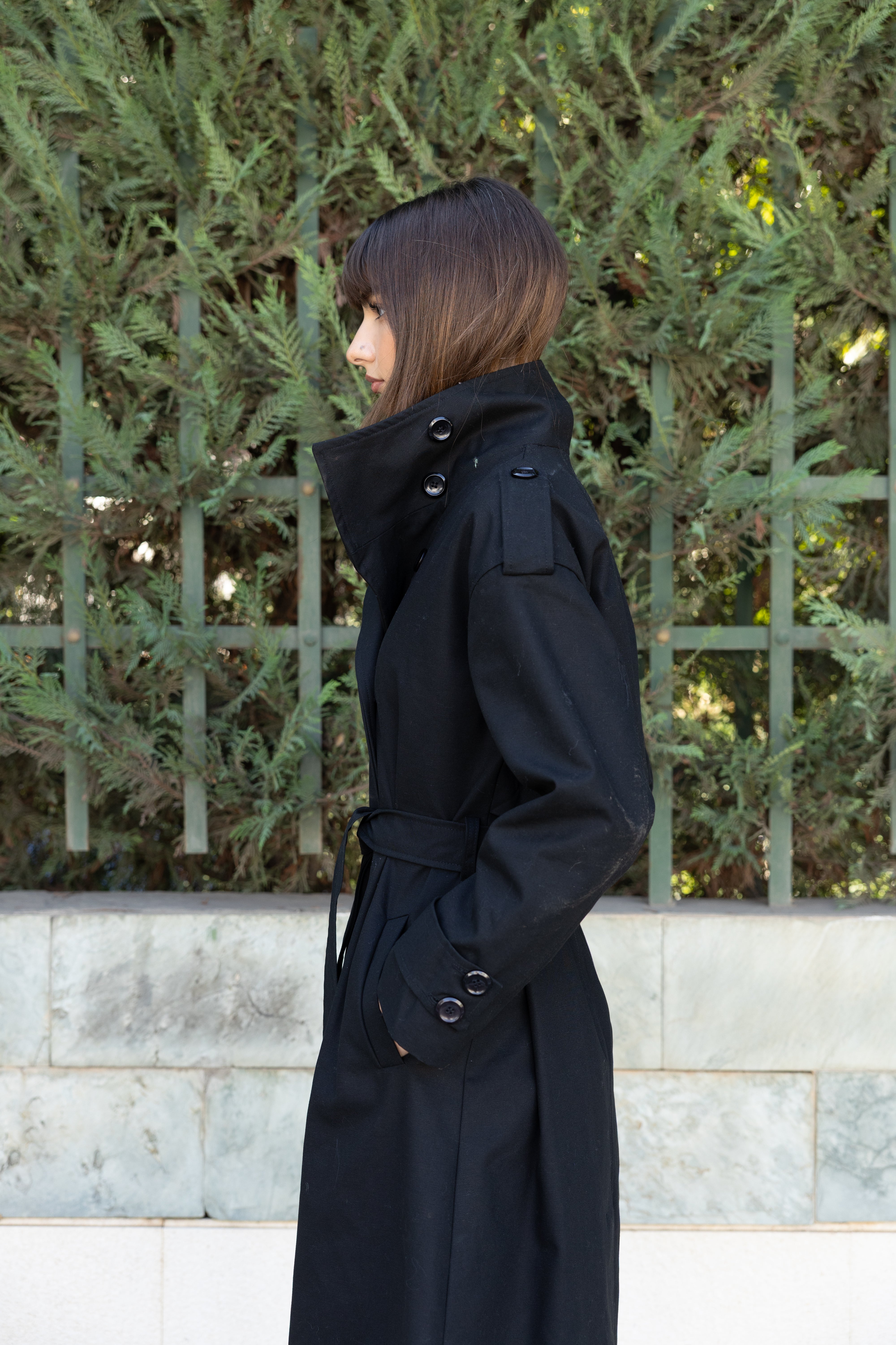 Long Trench Coat - Black